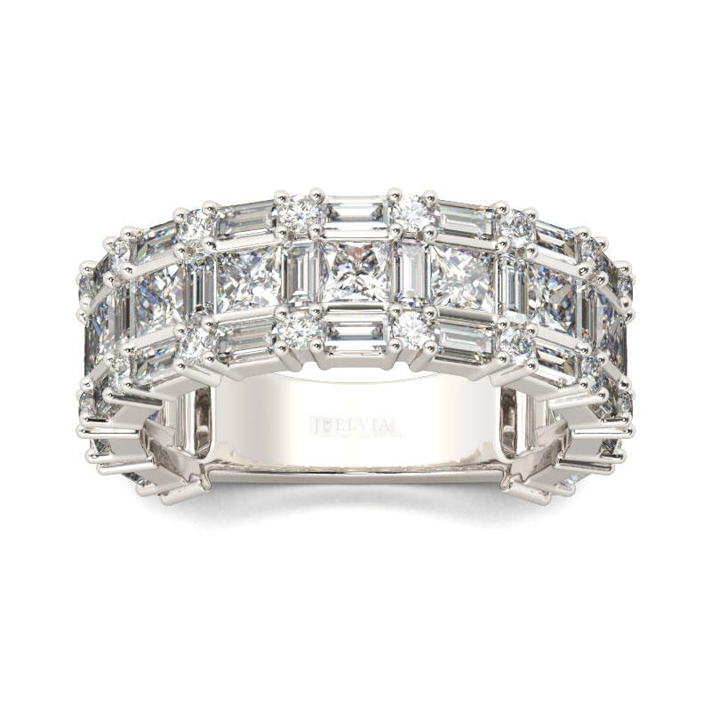 Princess Cut Sterling Silver Women's Band