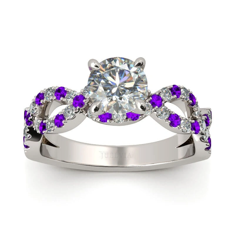 Twist Round Cut Sterling Silver Ring