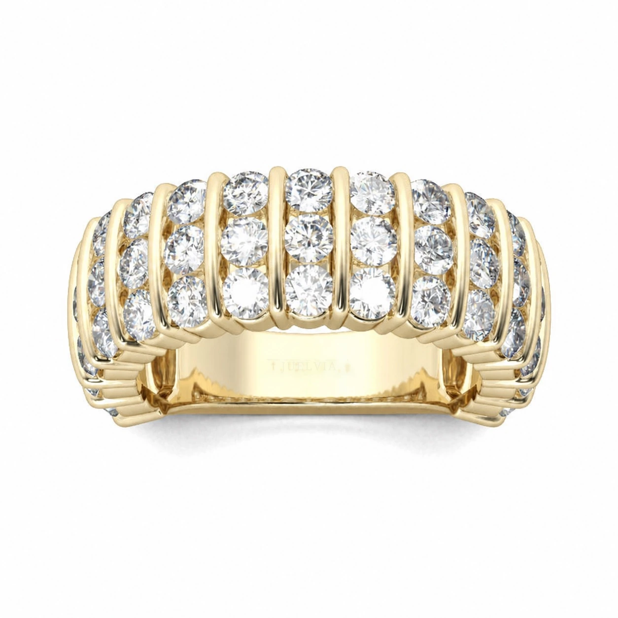 Contemporary Design Round Cut Sterling Silver Women's Band