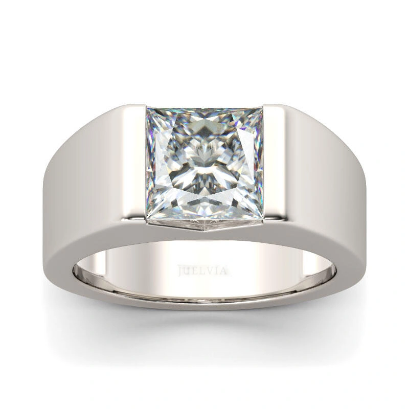 Bold Princess Cut Sterling Silver Ring