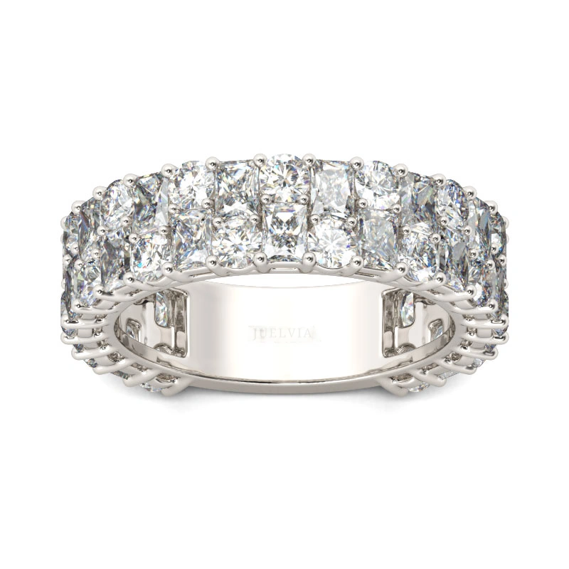 Round Cut Sterling Silver Women's Band