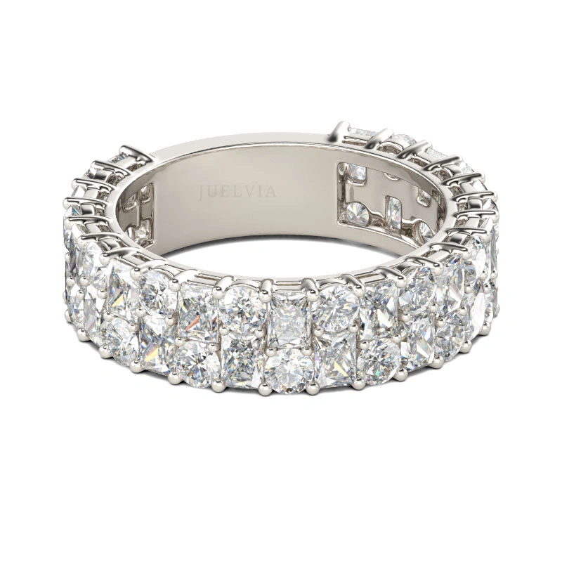 Round Cut Sterling Silver Women's Band – view 2