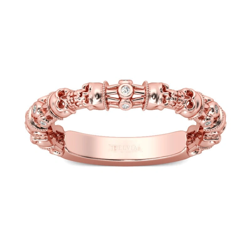 Rose Gold Tone Round Cut Sterling Silver