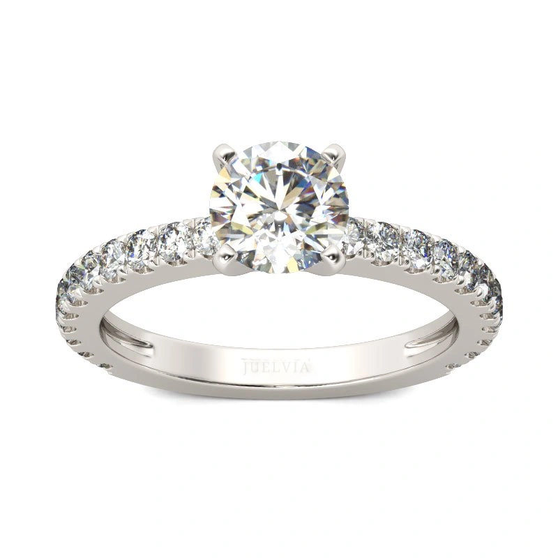 Solitaire Round Cut Sterling Silver Ring