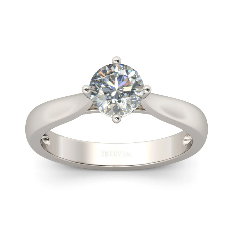Classic Solitaire Round Cut Sterling Silver Ring