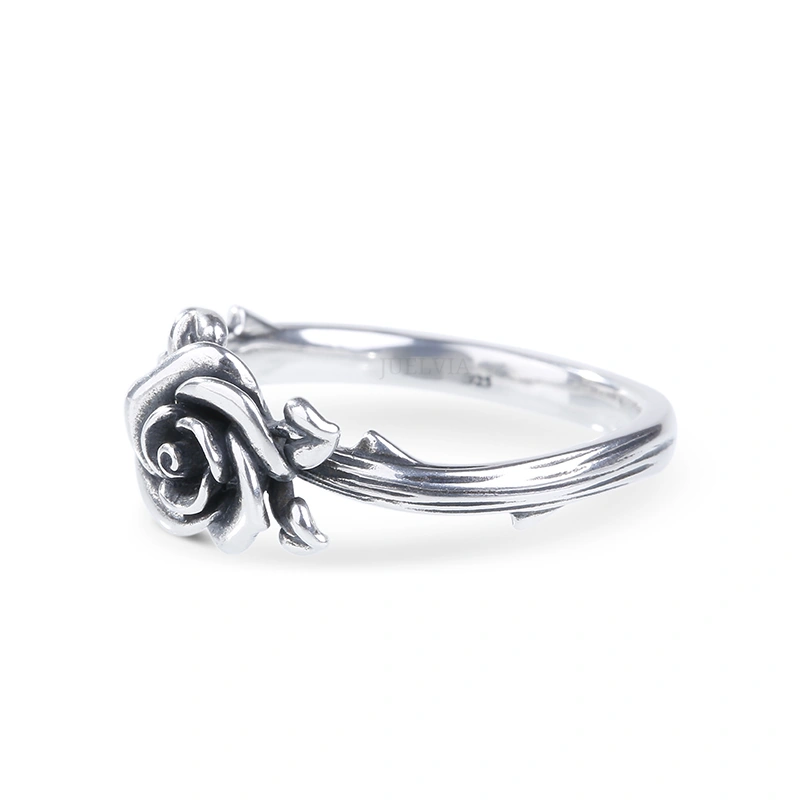 Heart Leaves Rose Branch Ring – view 2