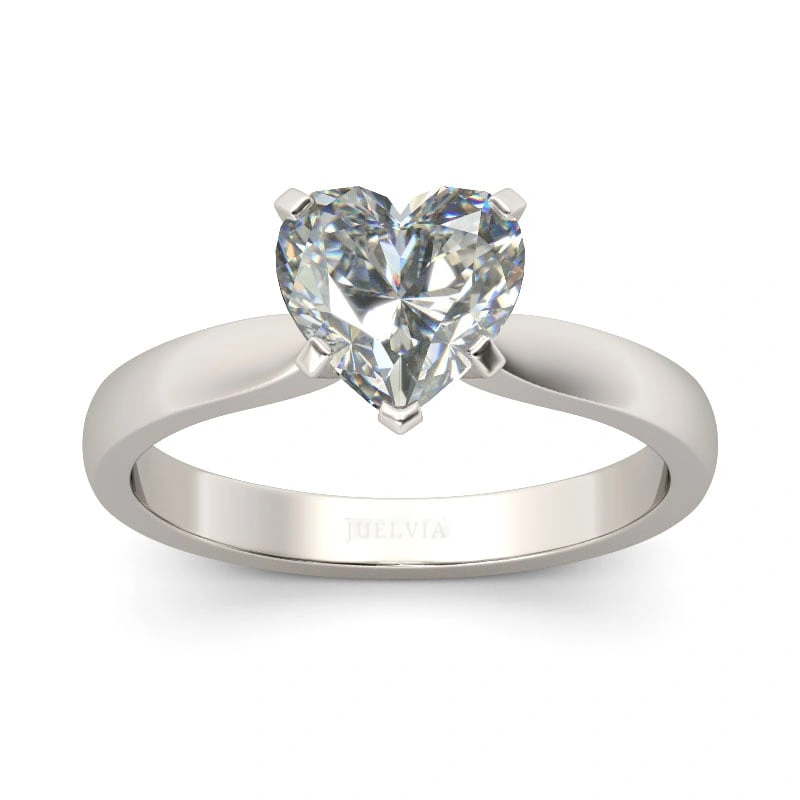 Solitaire Heart Cut Sterling Silver Promise Ring
