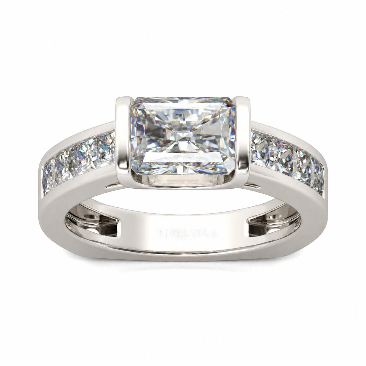 Classic Radiant Cut Sterling Silver Ring