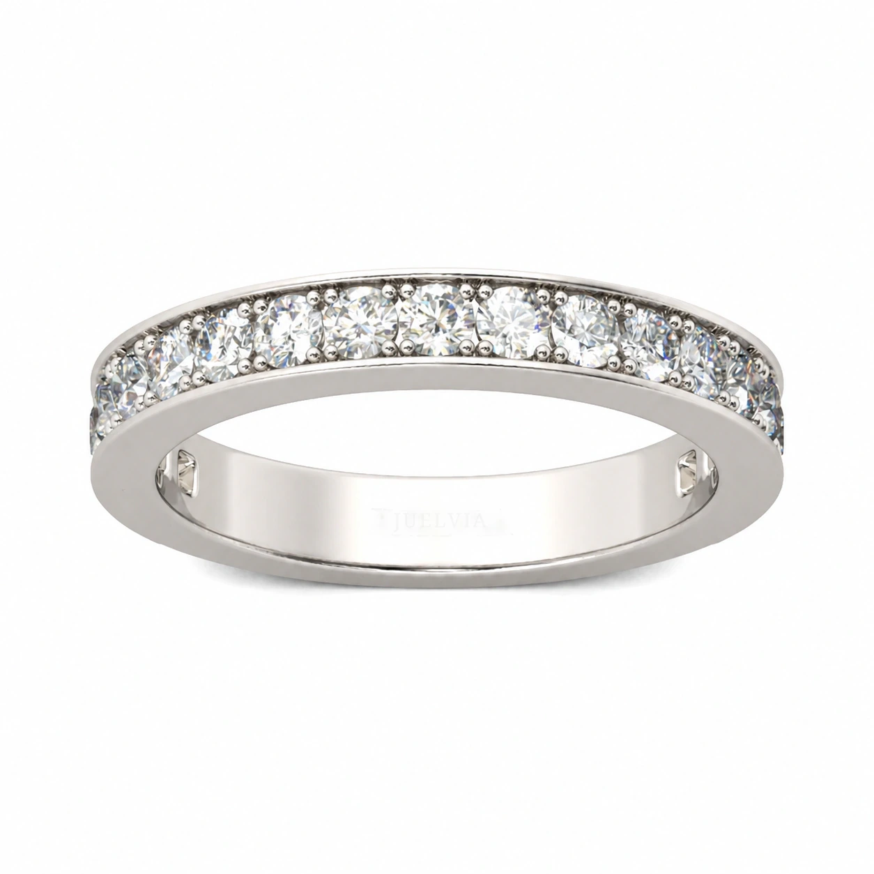 Simple Channel Set Sterling Silver Women's Band