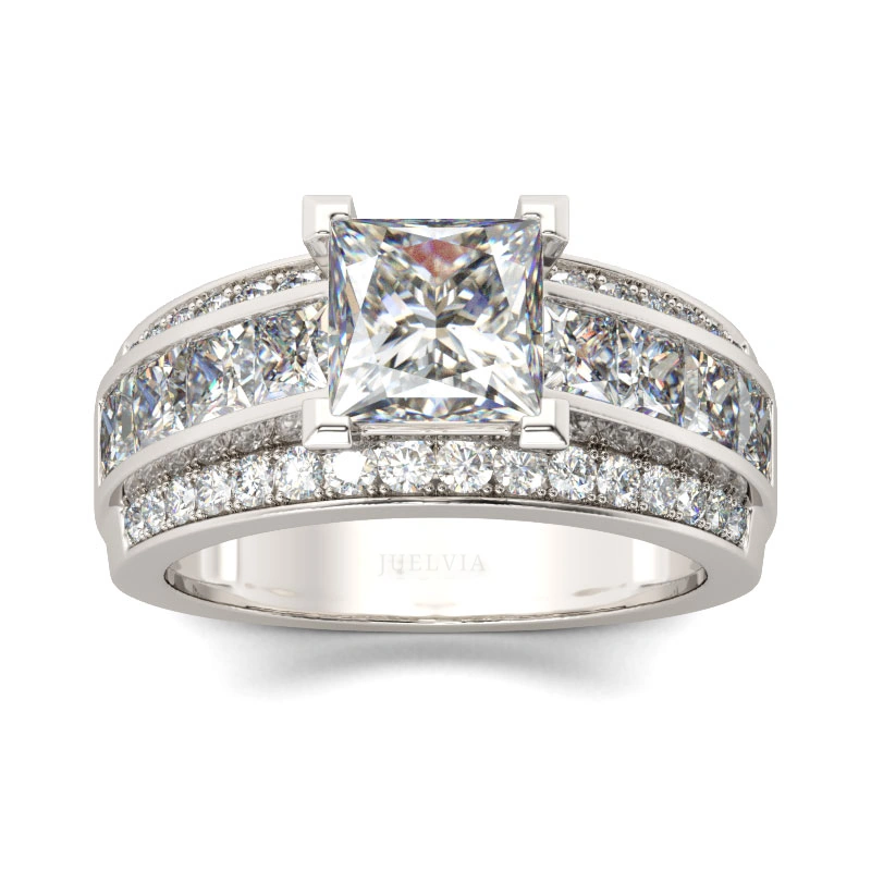 Classic Princess Cut Sterling Silver Ring