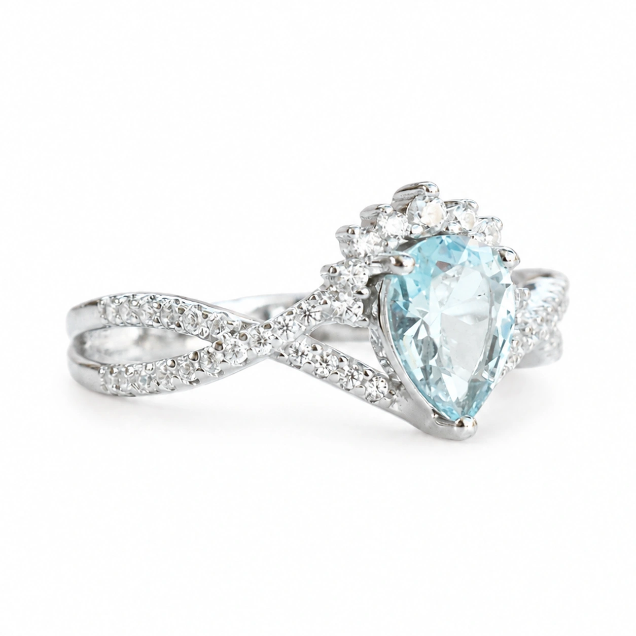 Alice Aquamarine Ring- Sterling Silver