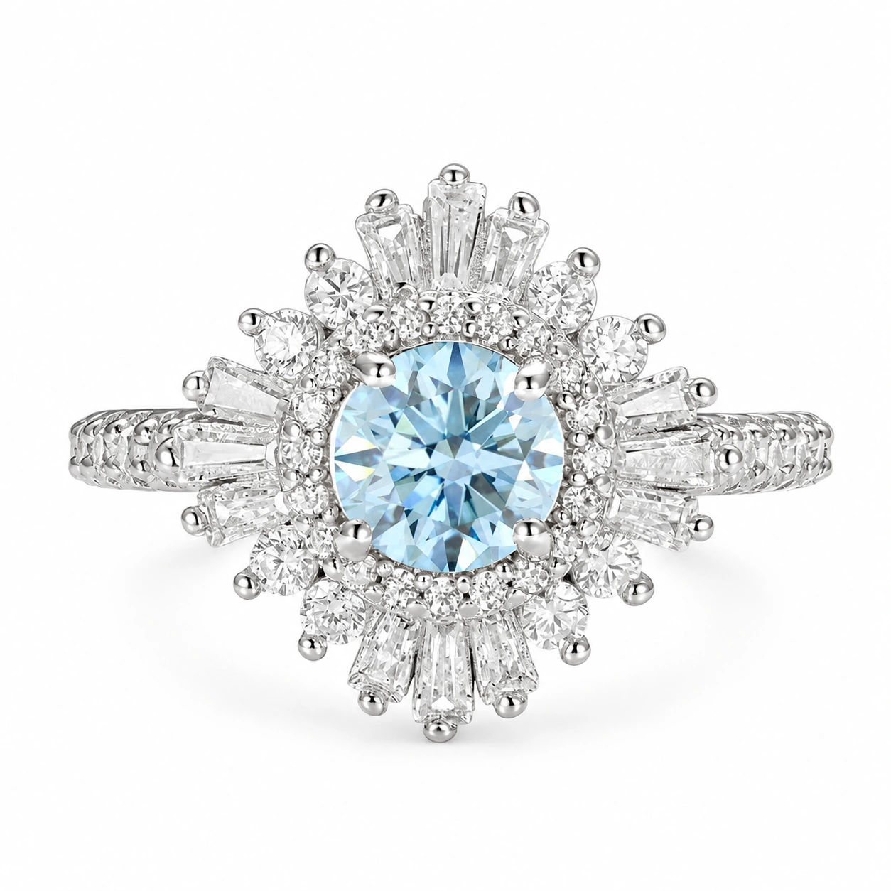 Joelle Vintage Aquamarine Ring in Sterling Silver