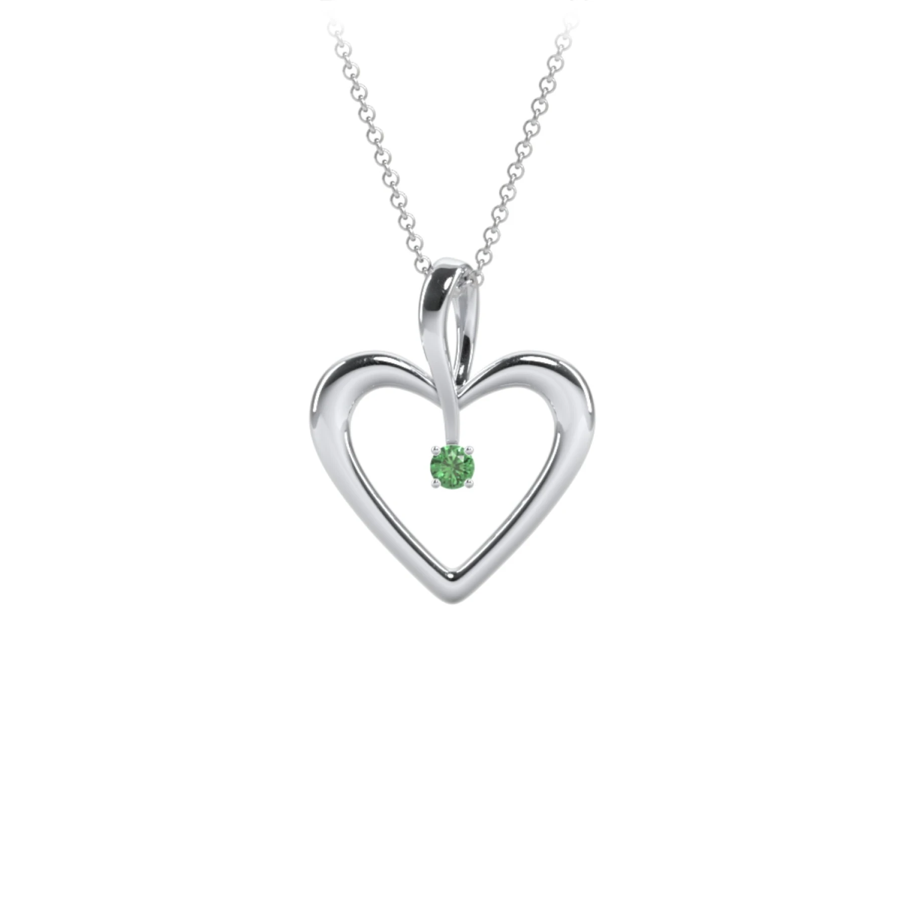 Single Stone Heart Pendant