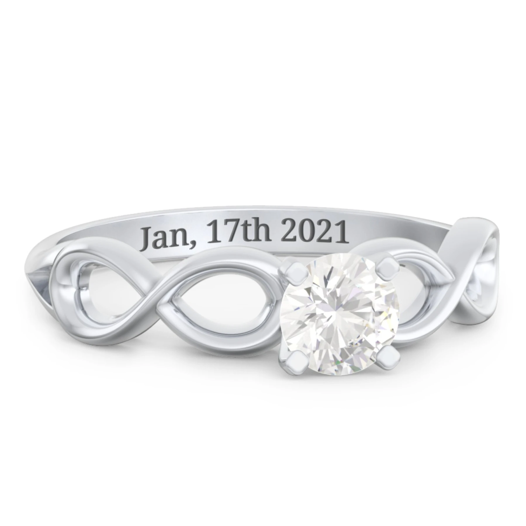 1/2 ct. Round Gemstone Infinity Engagement Ring - view 1