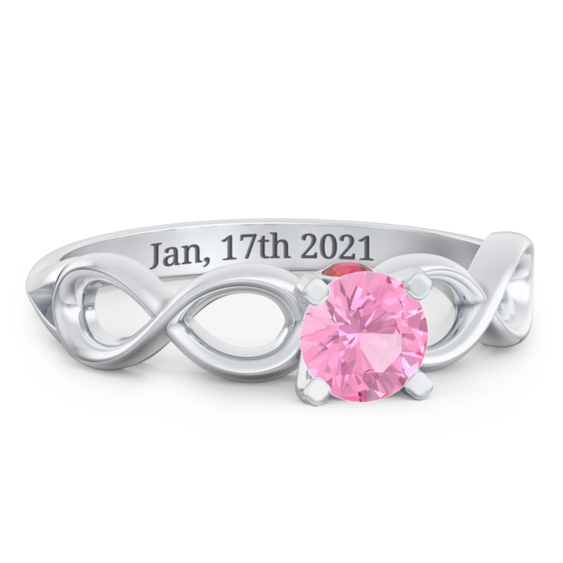 1/2 ct. Round Gemstone Infinity Peek-A-Boo Engagement Ring - view 1