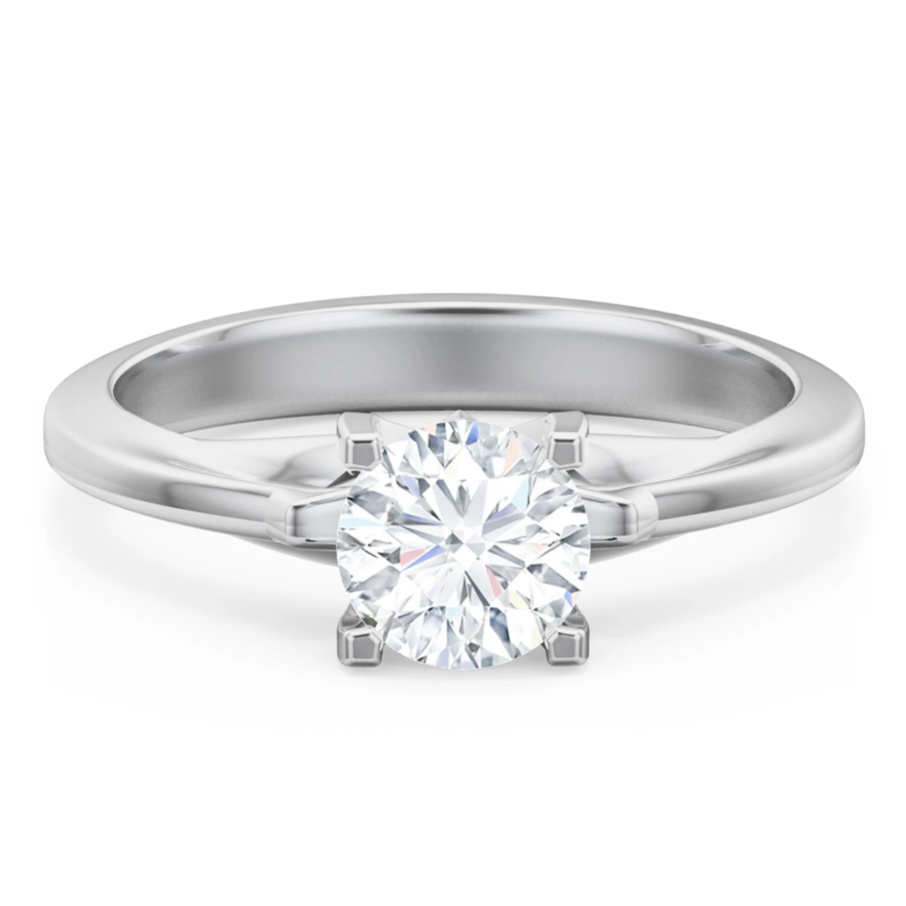 Solitaire Engagement Ring with Peaked Shoulders - view 1