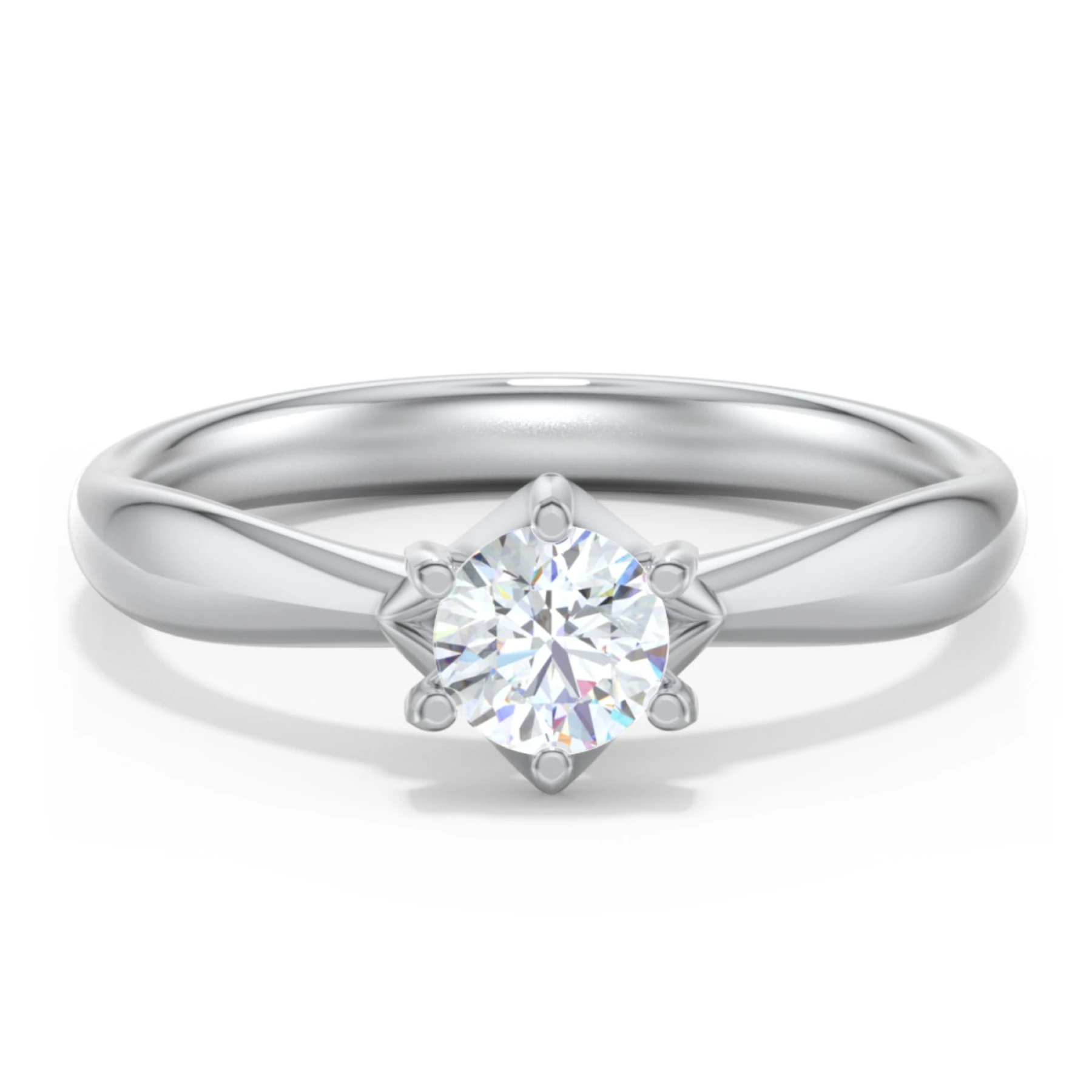 Classic Diamond Solitaire with 6 Prong Setting - view 1