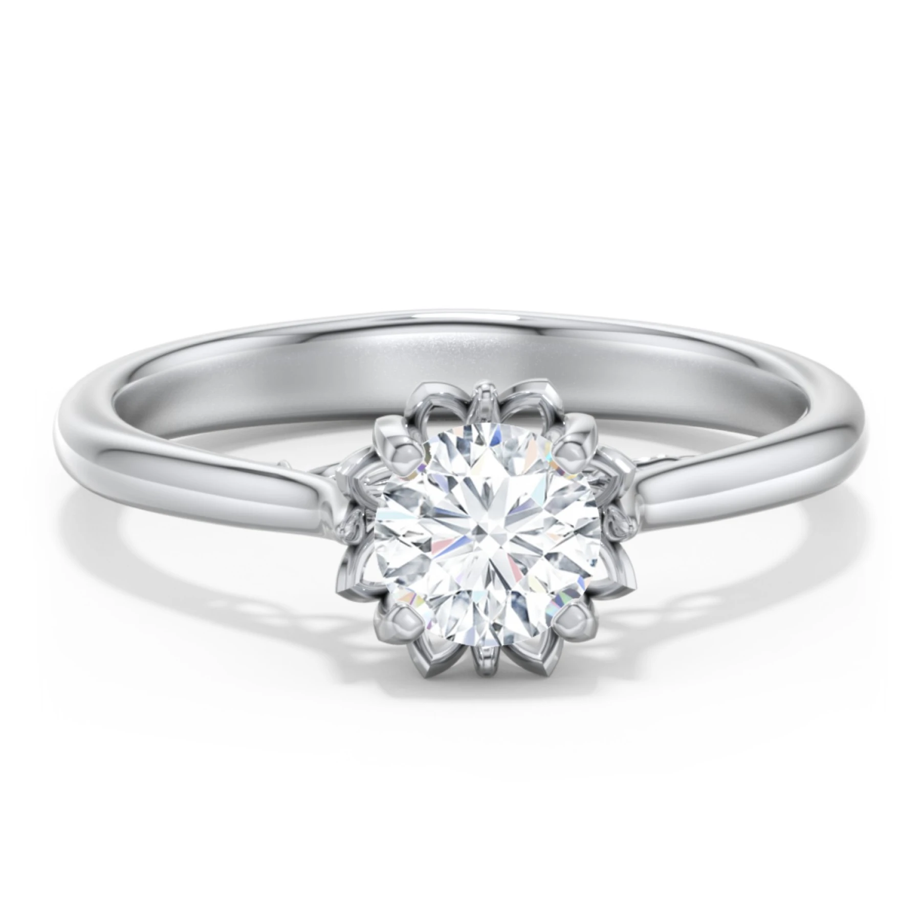 Diamond Solitaire Engagement Ring with Infinity Detail Bridge - view 1