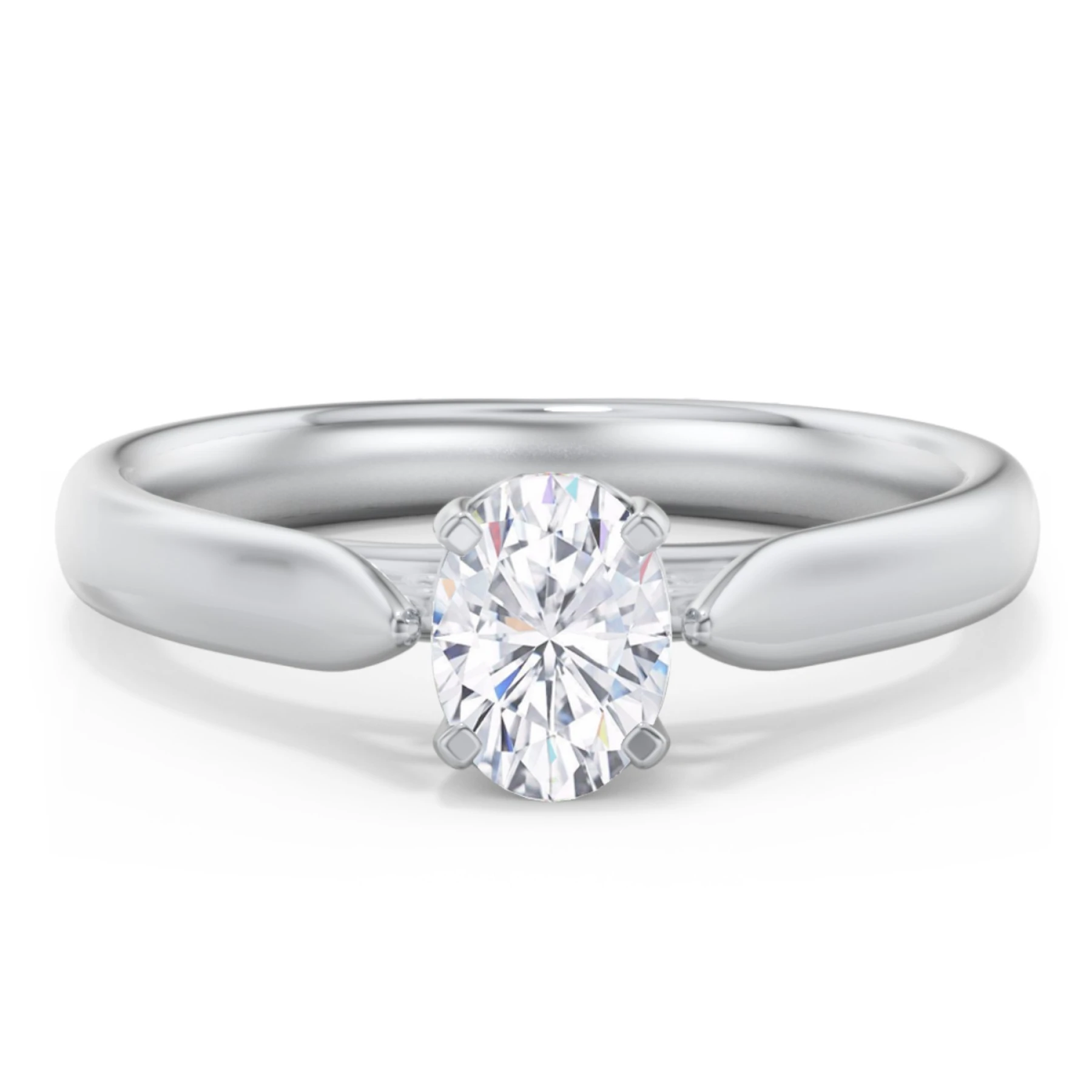 Classic Solitaire Engagement Ring with Cathedral Setting - view 1