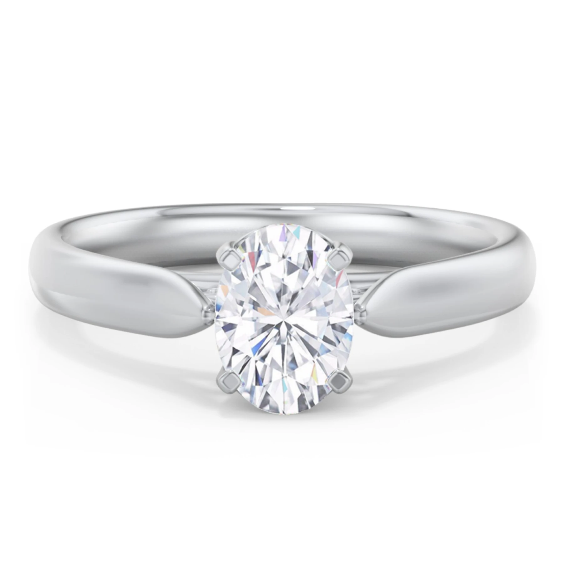 Classic Solitaire Engagement Ring with Cathedral Setting - view 1