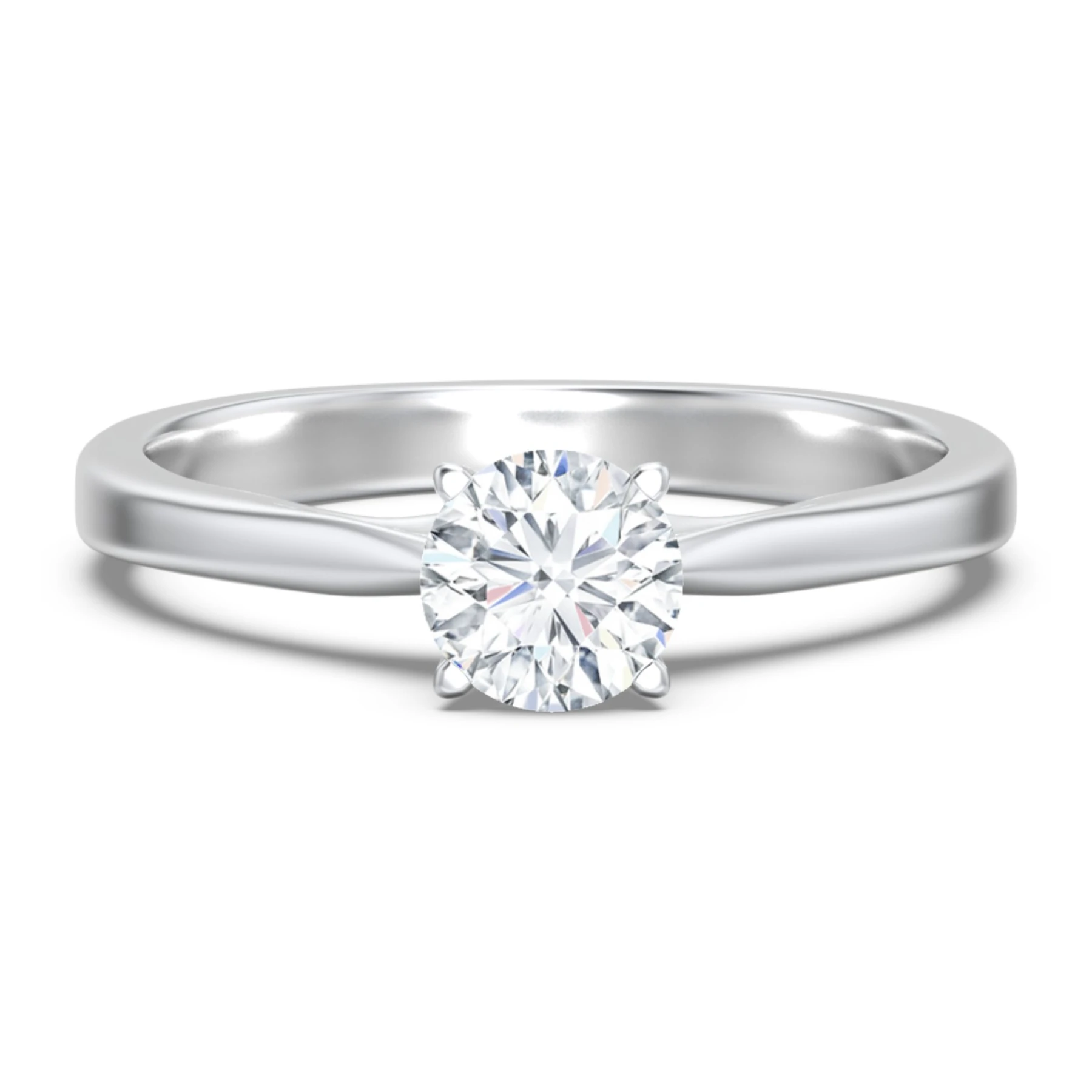 Classic Solitaire Engagement Ring with White Gold Setting - view 1