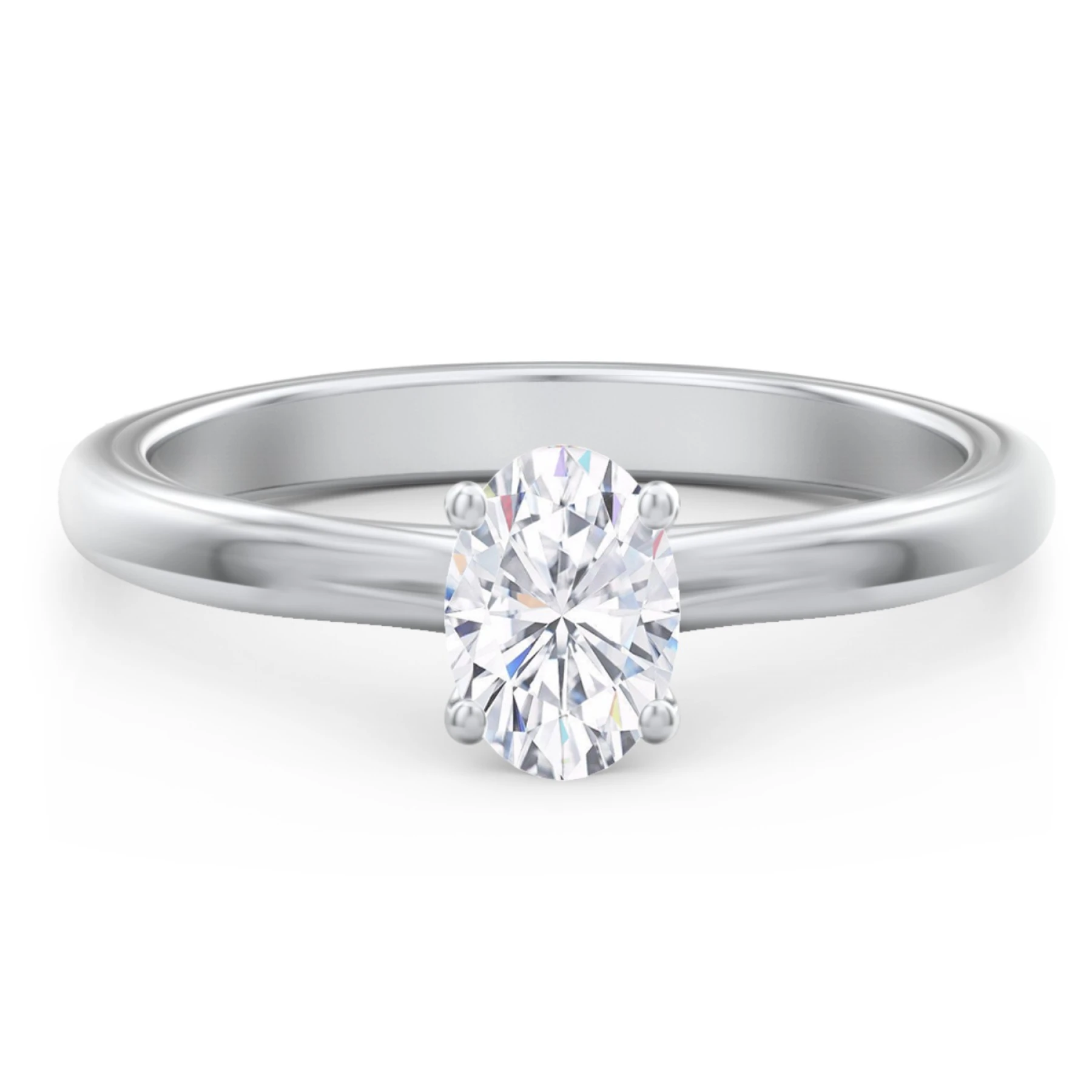 Solitaire Diamond Engagement Ring with Personalized Initials - view 1