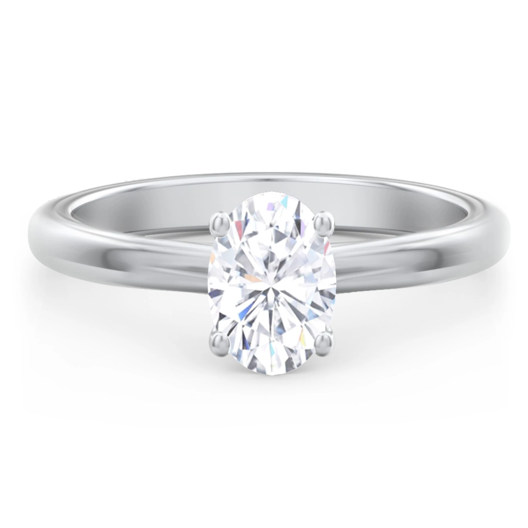 Solitaire Diamond Engagement Ring with Personalized Initials - view 1