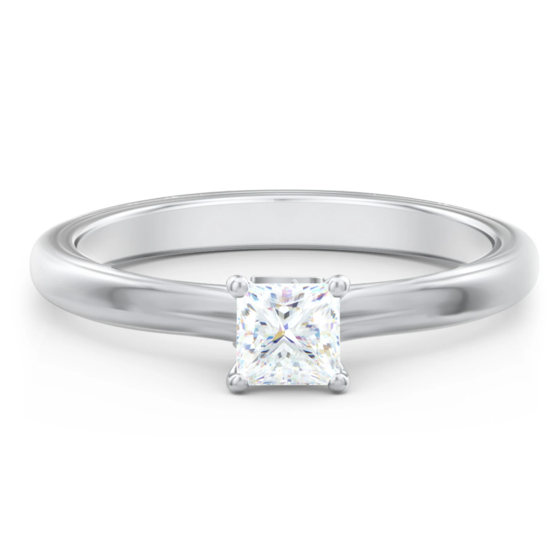 Solitaire Diamond Engagement Ring with Personalized Initials - view 1