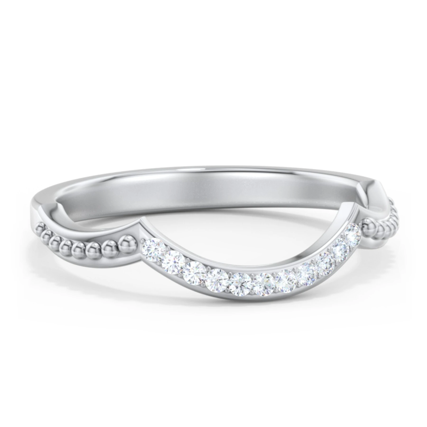 Diamond Accent Arched Wedding Band - view 1