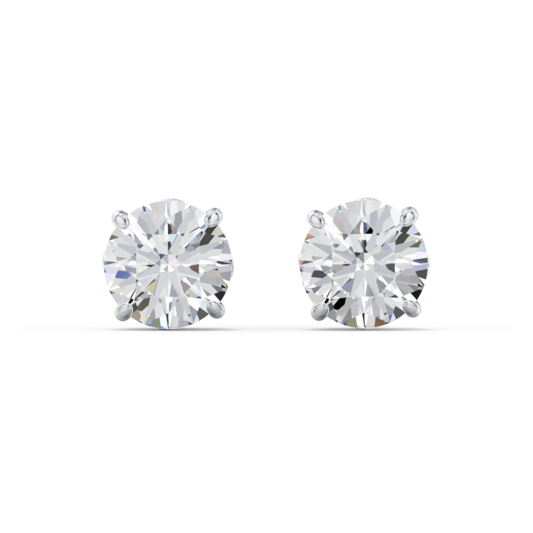 1 Carat Solitaire Stud Earrings