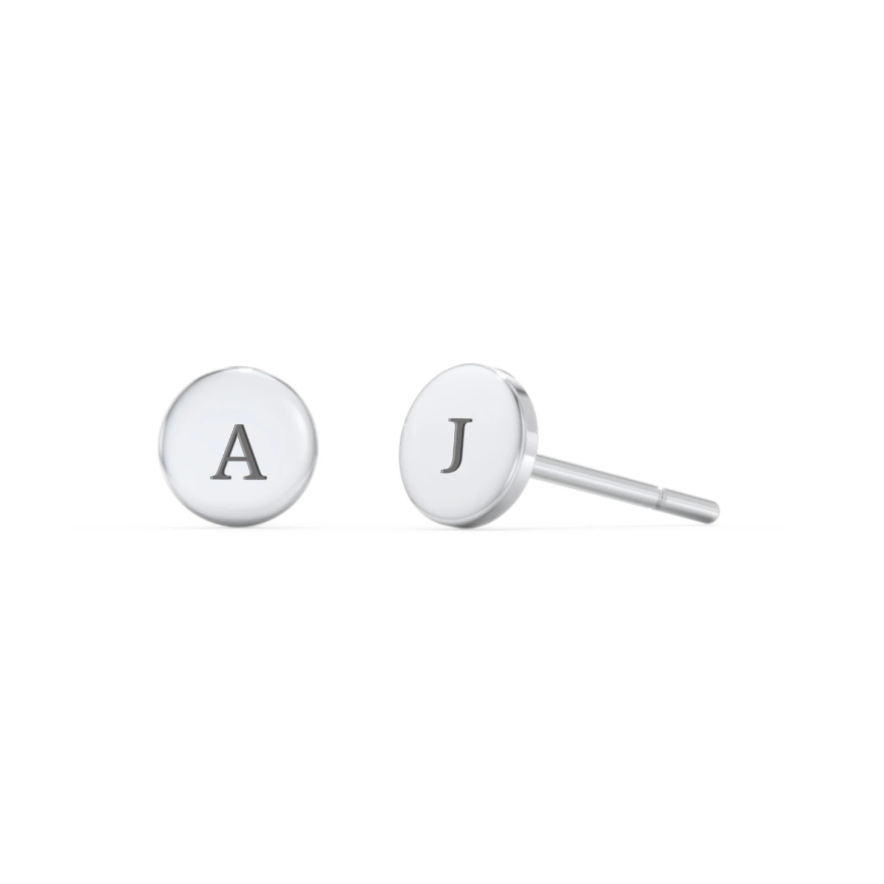 Engravable Round Disc Stud Earrings