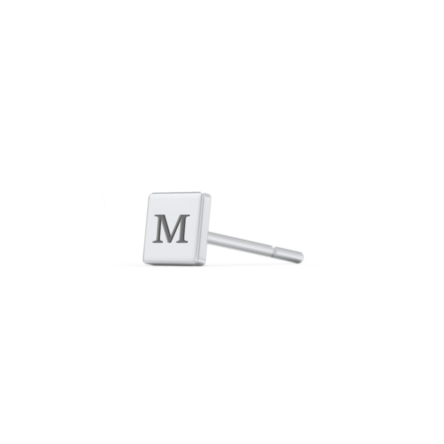 Engravable Square Disc Single Stud