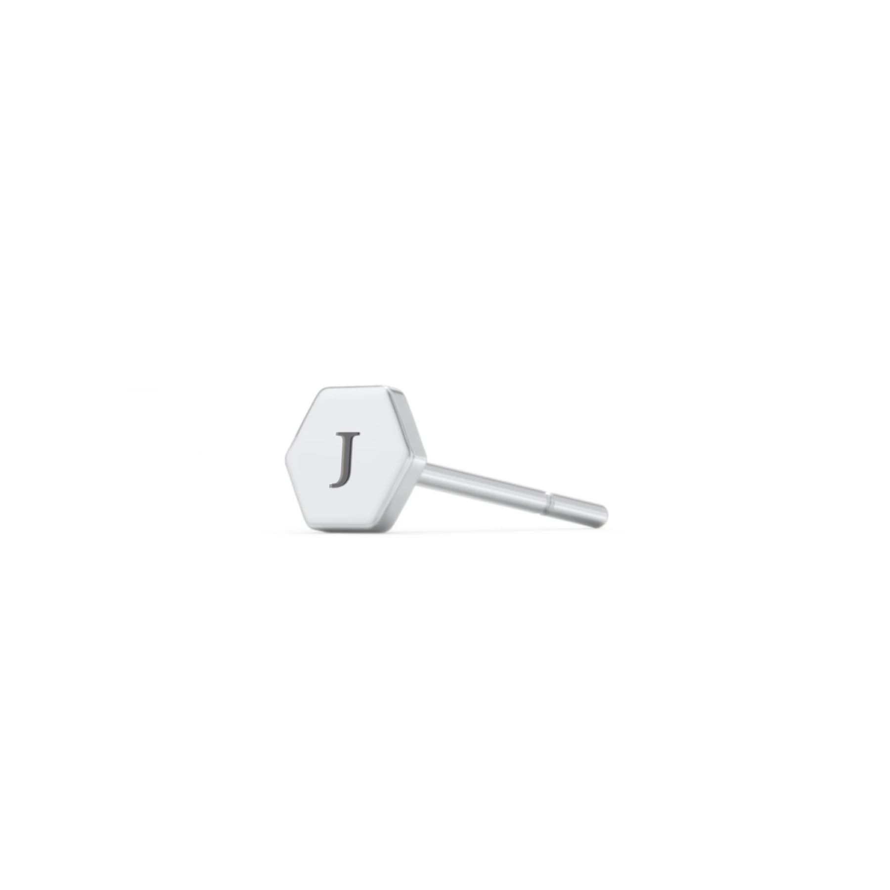 Engravable Hexagon Shape Single Stud