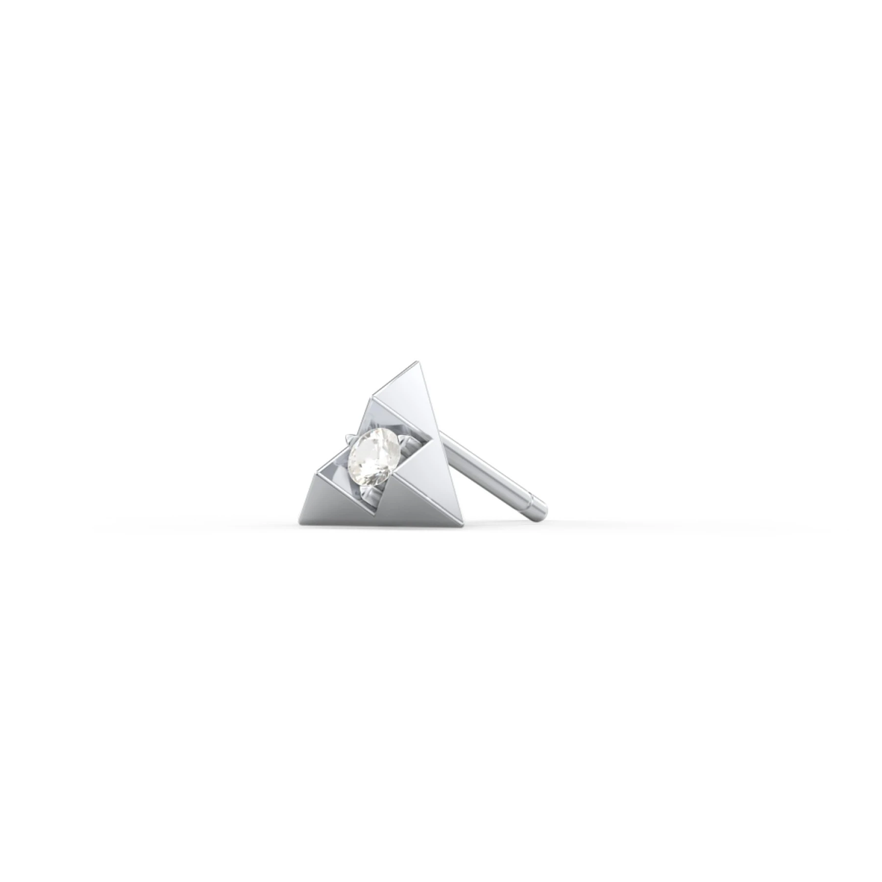 Pyramid Single Stud with Gemstones - view 1