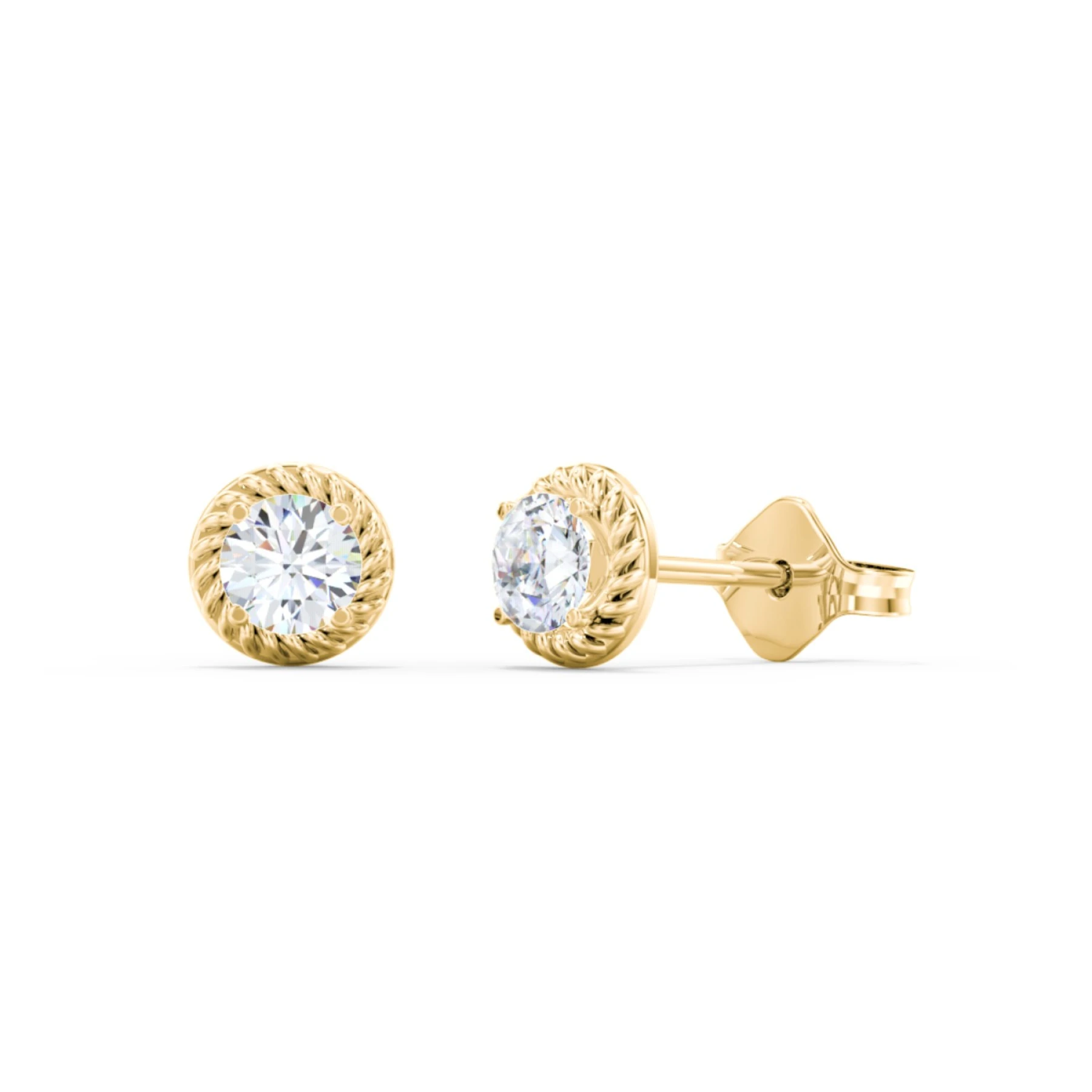 Twisted Rope Diamond Stud Earrings - 0.20 ct. tw. - view 1
