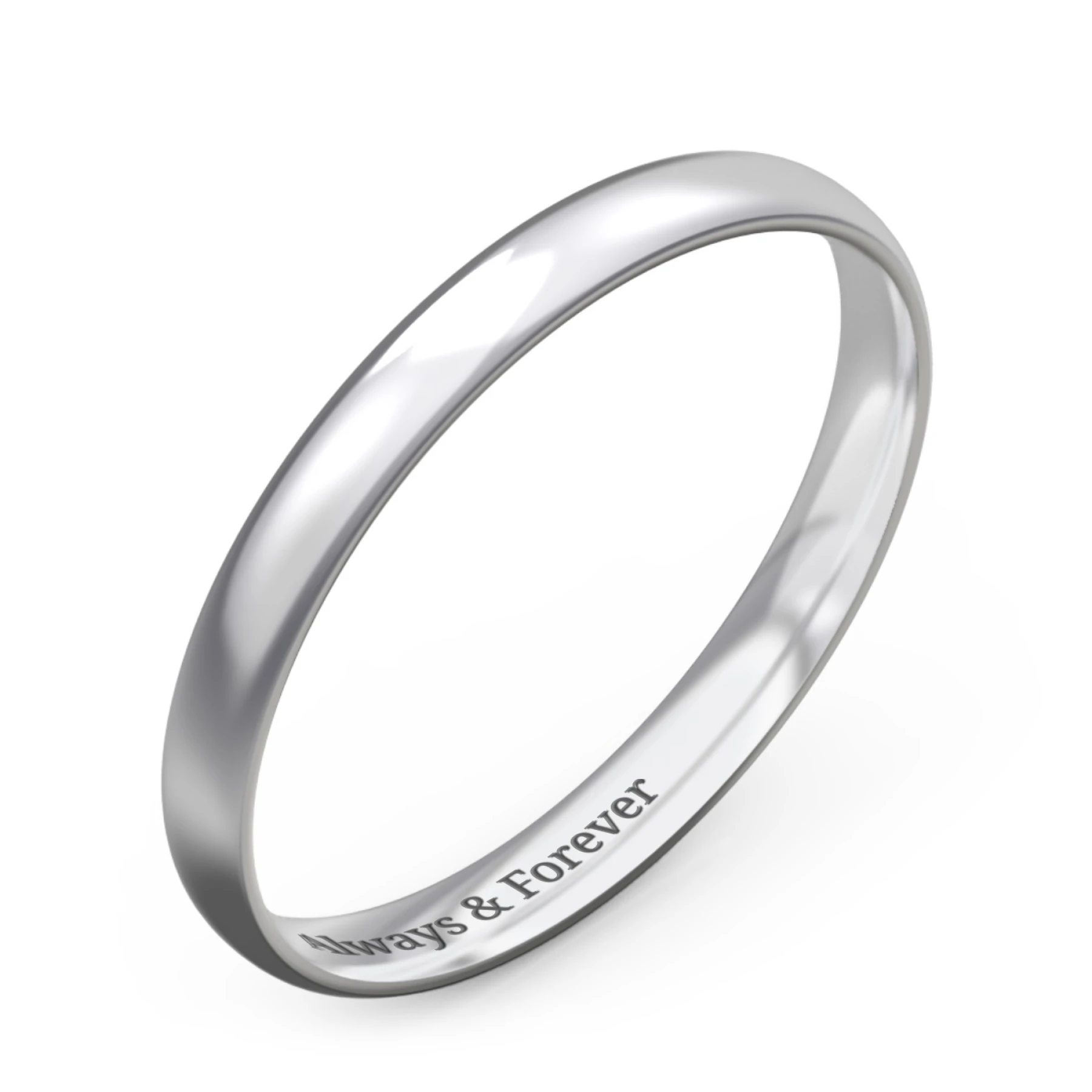 Half Round Comfort Fit Wedding Band - 2.5mm Width - view 1