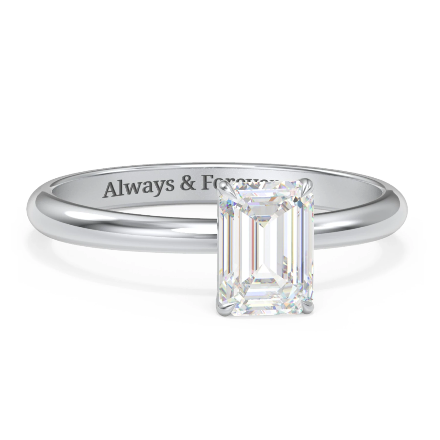 1 ct. (7x5mm) Emerald-Cut Solitaire Moissanite Engagement Ring