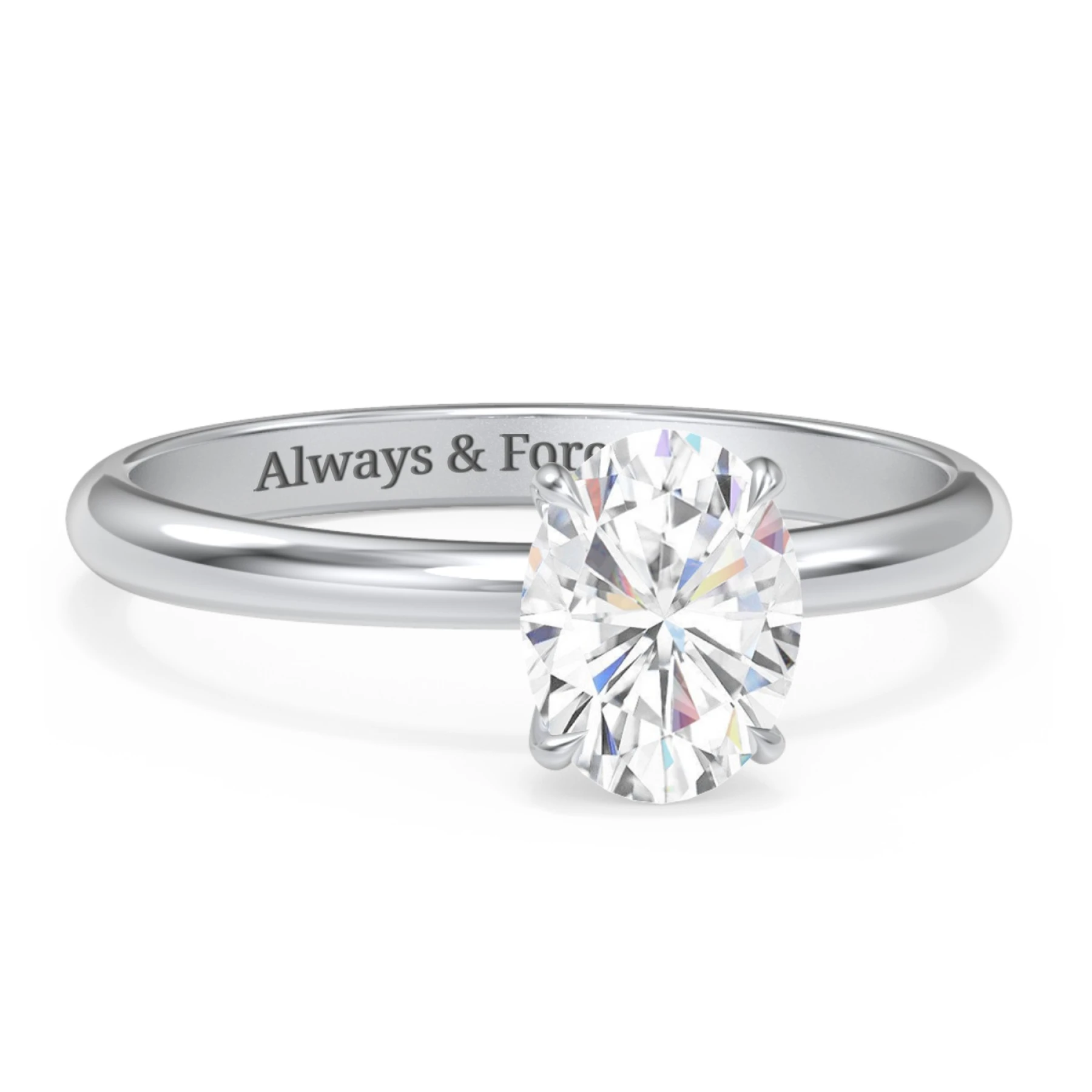 1.5 ct. (8x6mm) Oval Solitaire Moissanite Engagement Ring - view 1