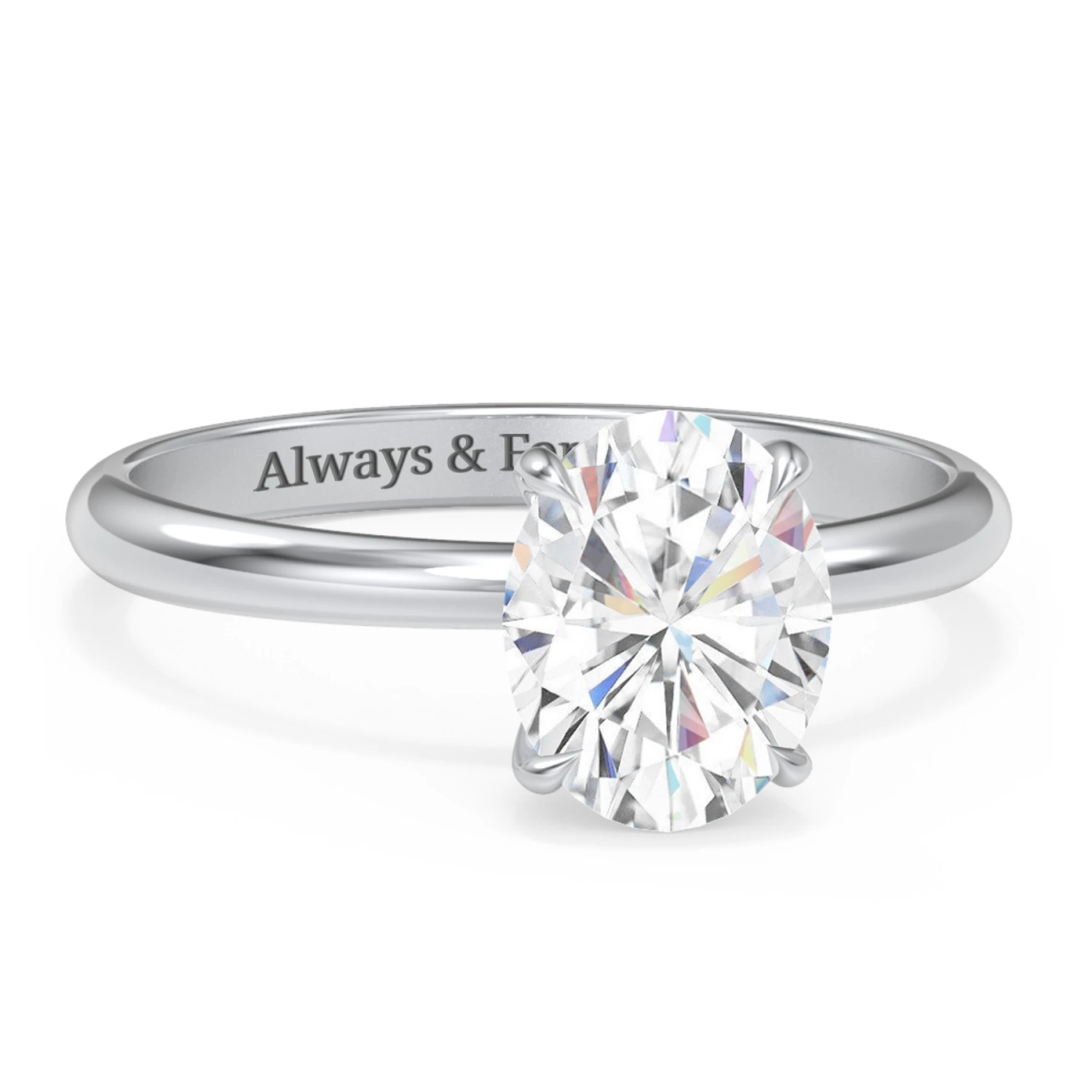 2 ct. (9x7mm) Oval Solitaire Moissanite Engagement Ring - view 1