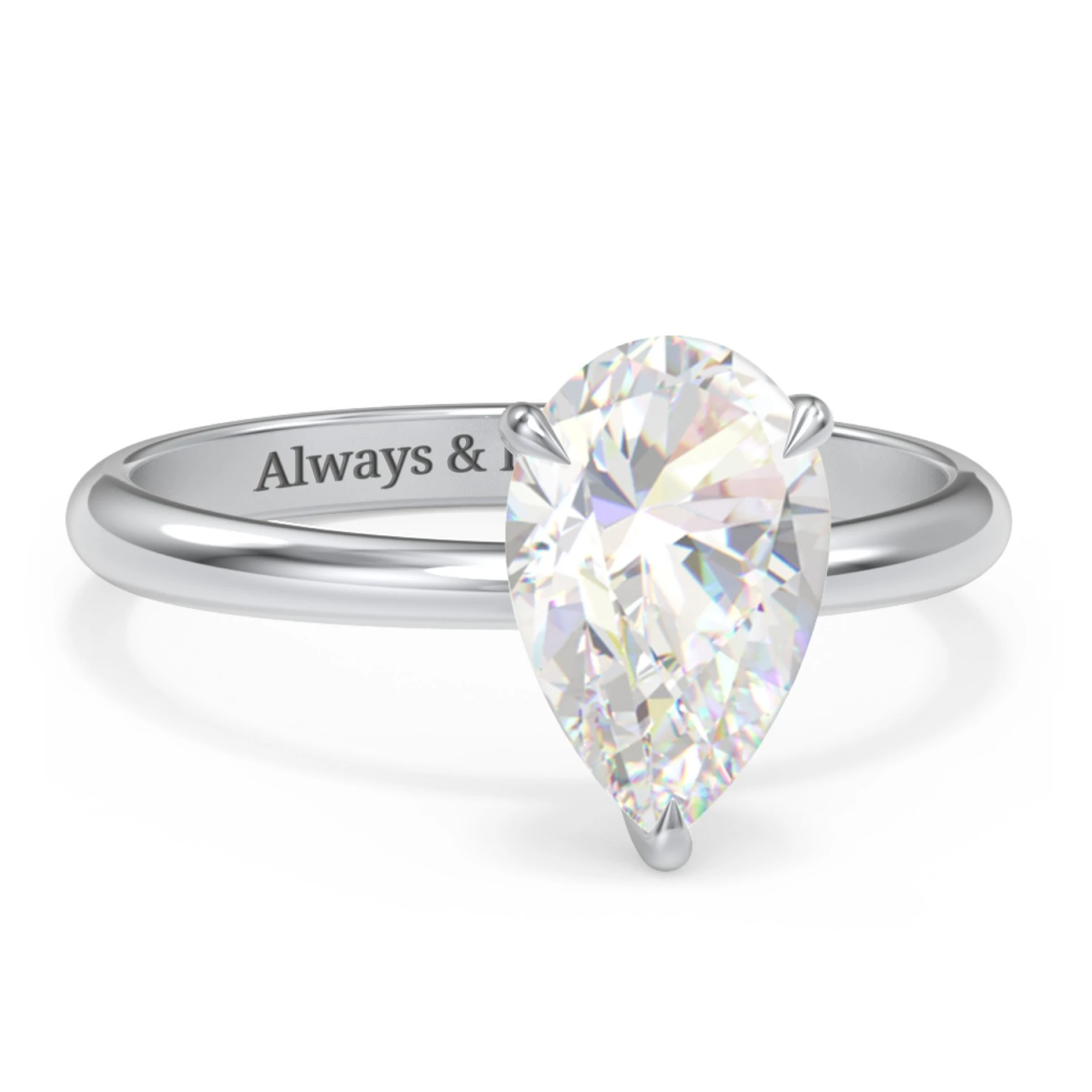 3 ct. (11x7mm) Pear Solitaire Moissanite Engagement Ring - view 1