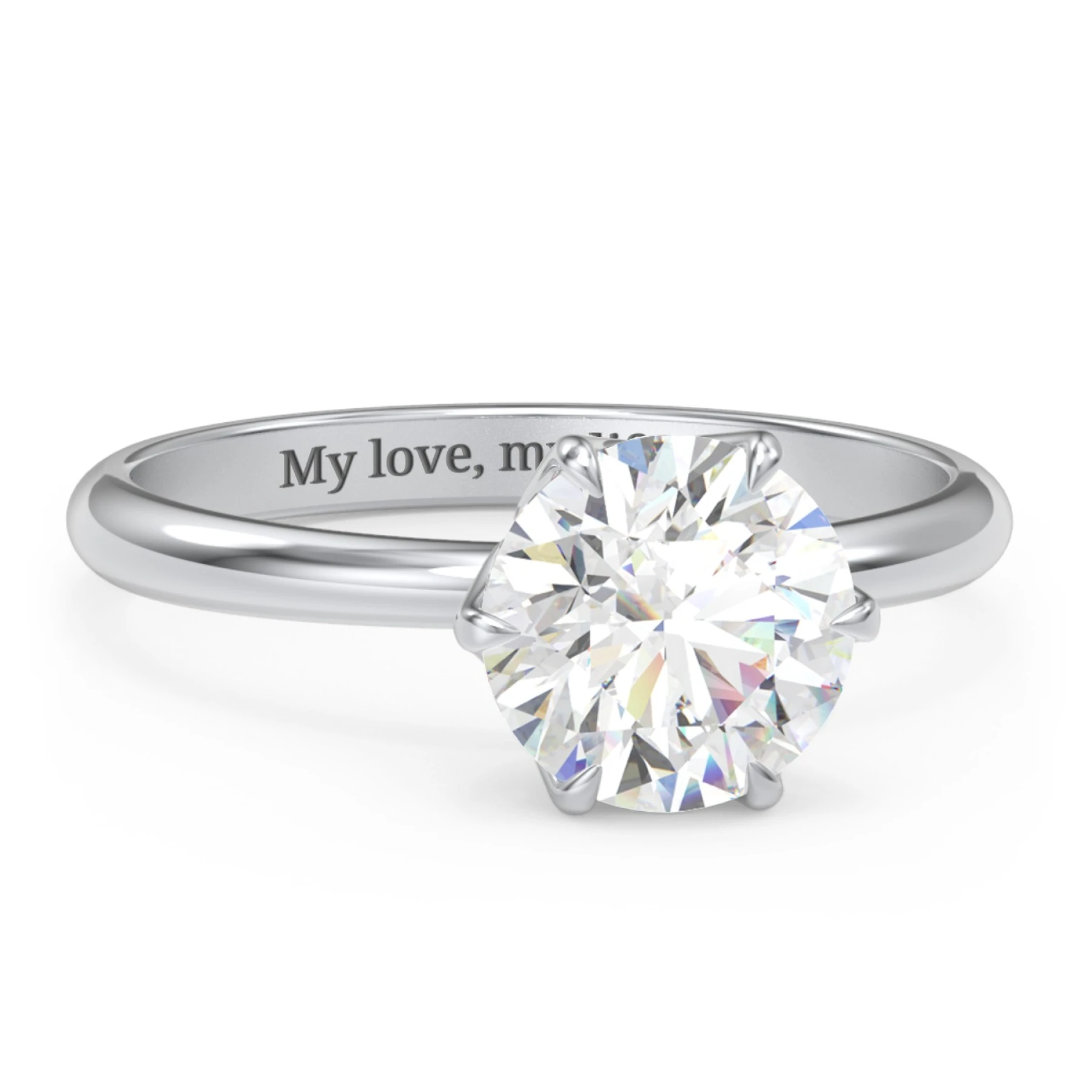 2 ct. (8mm) Moissanite Engagement Ring with Tulip Setting - view 1