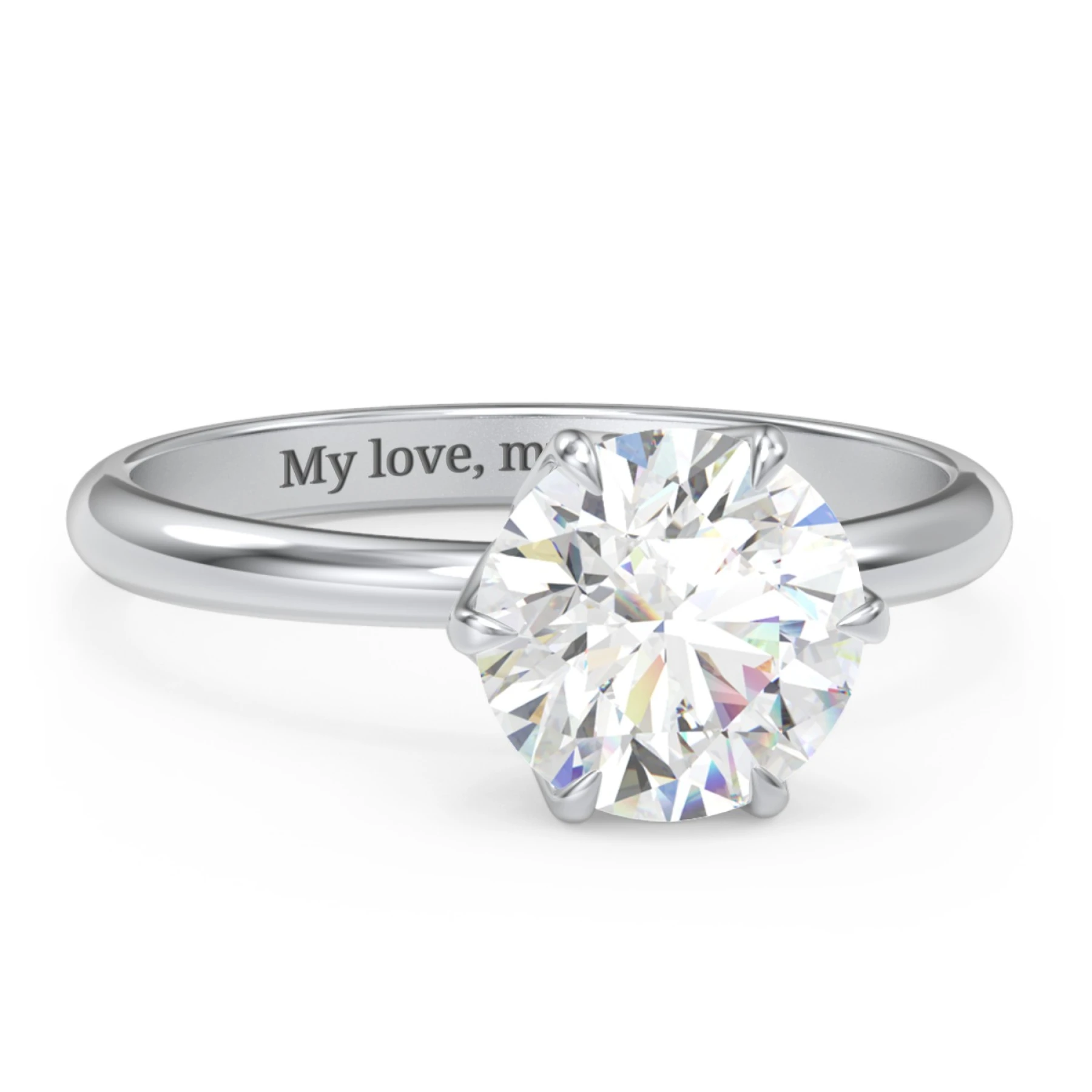 2.5 ct. (8.5mm) Moissanite Engagement Ring with Tulip Setting - view 1
