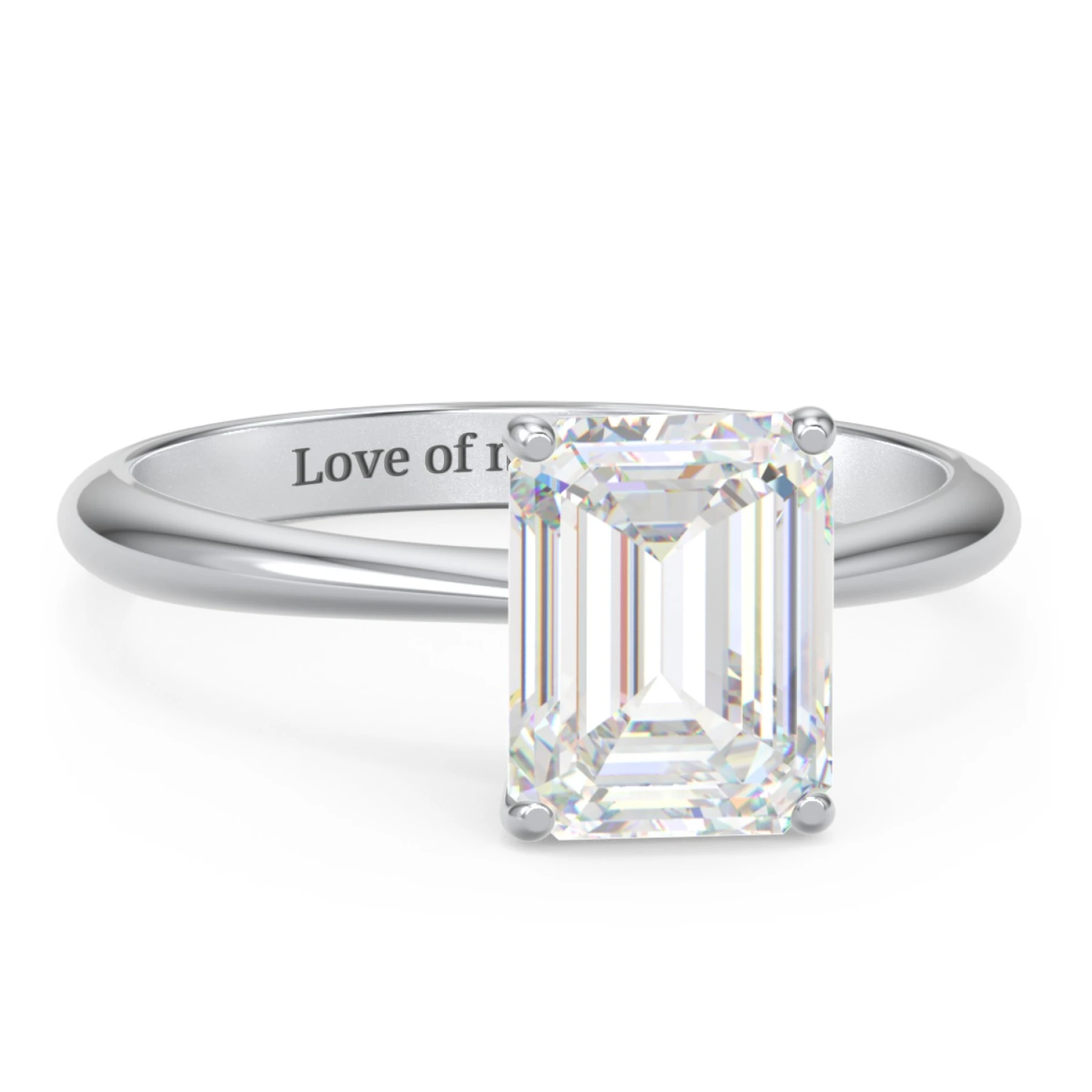 3 ct. (9x7mm) Emerald-Cut Moissanite Engagement Ring with Tapered Knife Edge - view 1