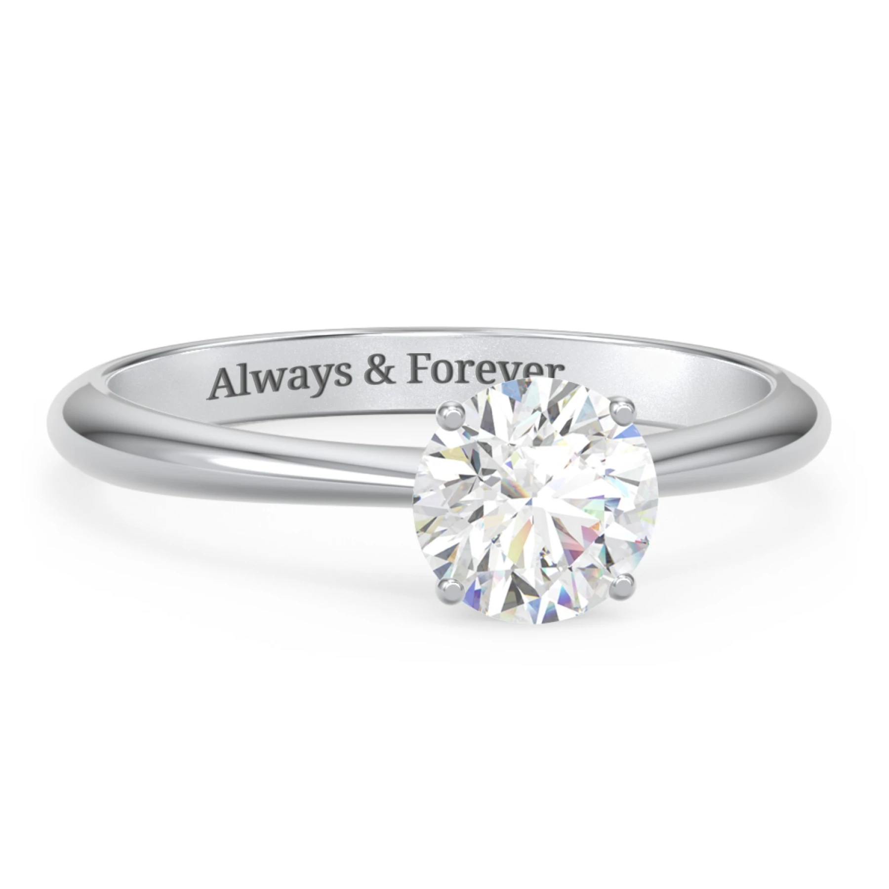 1 ct. (6.5mm) Moissanite Engagement Ring with Tapered Knife Edge - view 1