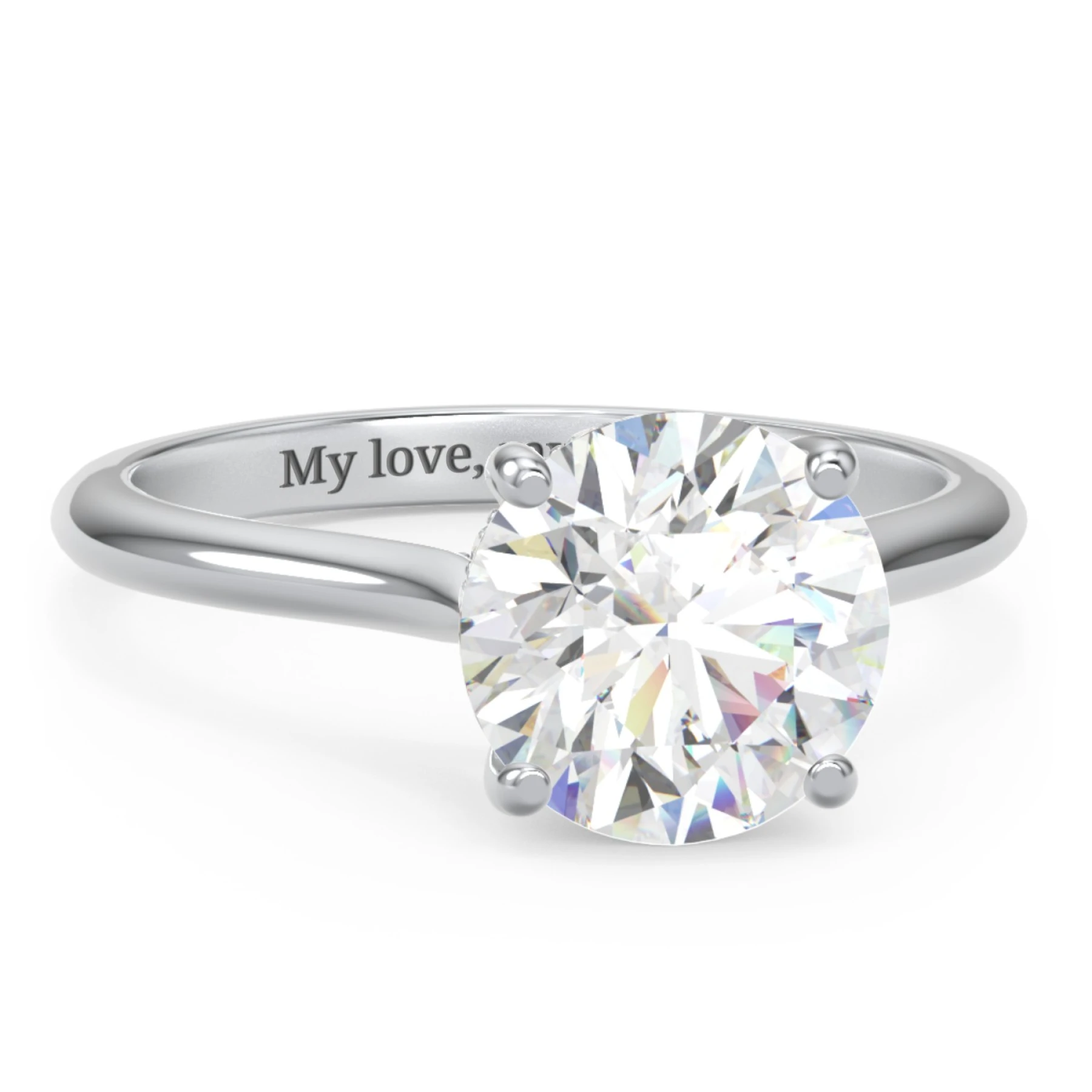 3 ct. (9mm) Moissanite Engagement Ring with Hidden Halo and Accents - view 1
