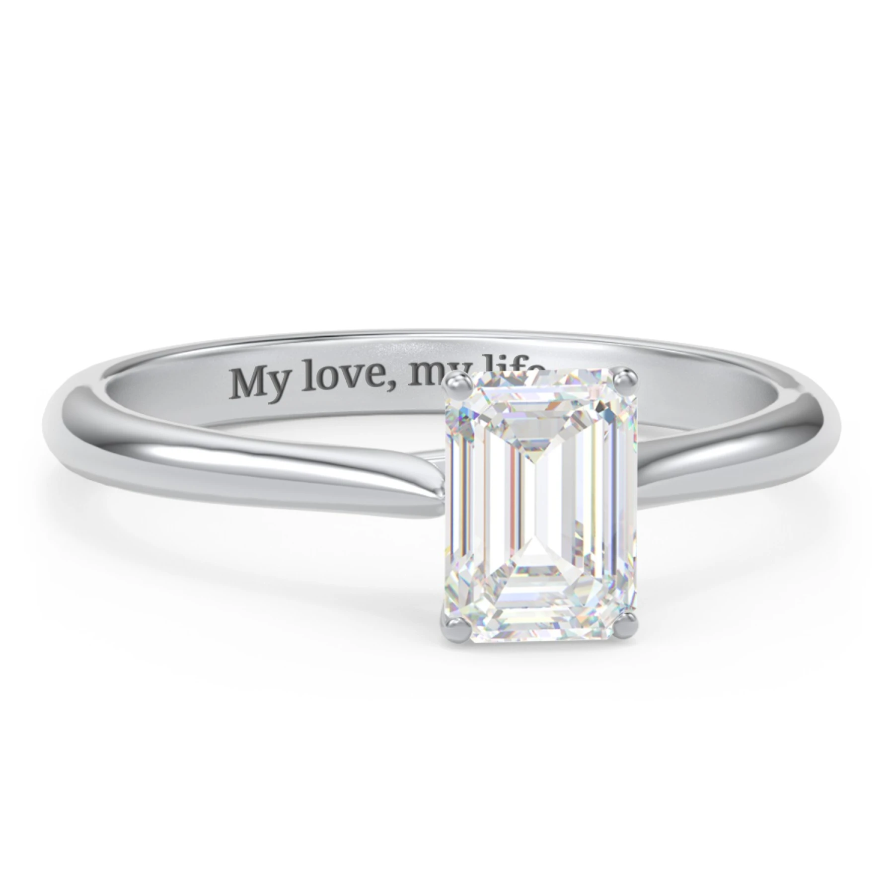 1 ct. (7x5mm) Emerald-Cut Moissanite Classic Two Tone Engagement Ring - view 1
