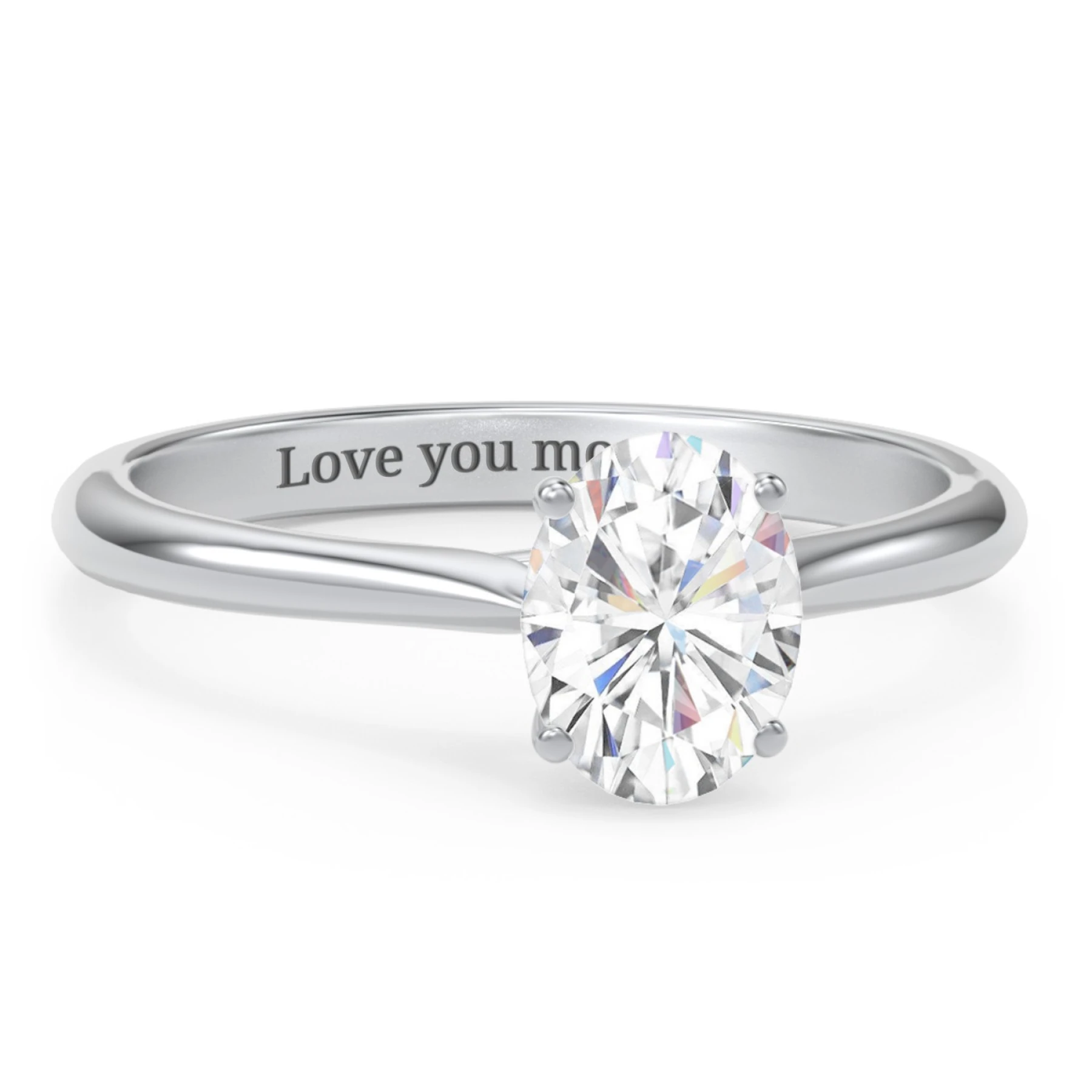 1.5 ct. (8x6mm) Oval Moissanite Classic Two Tone Engagement Ring - view 1