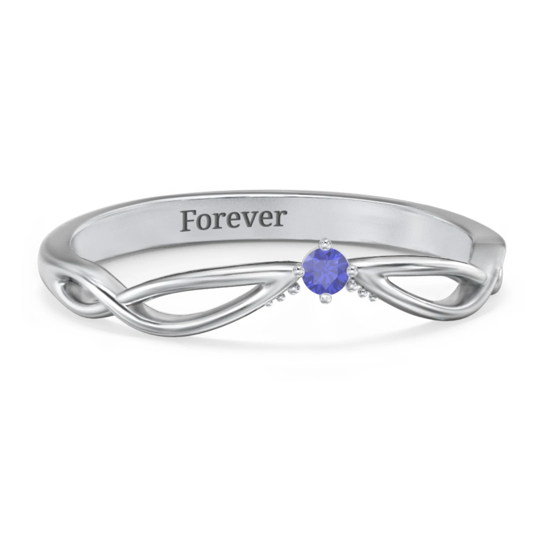 Celtic Gemstone Contour Wedding Band - view 1