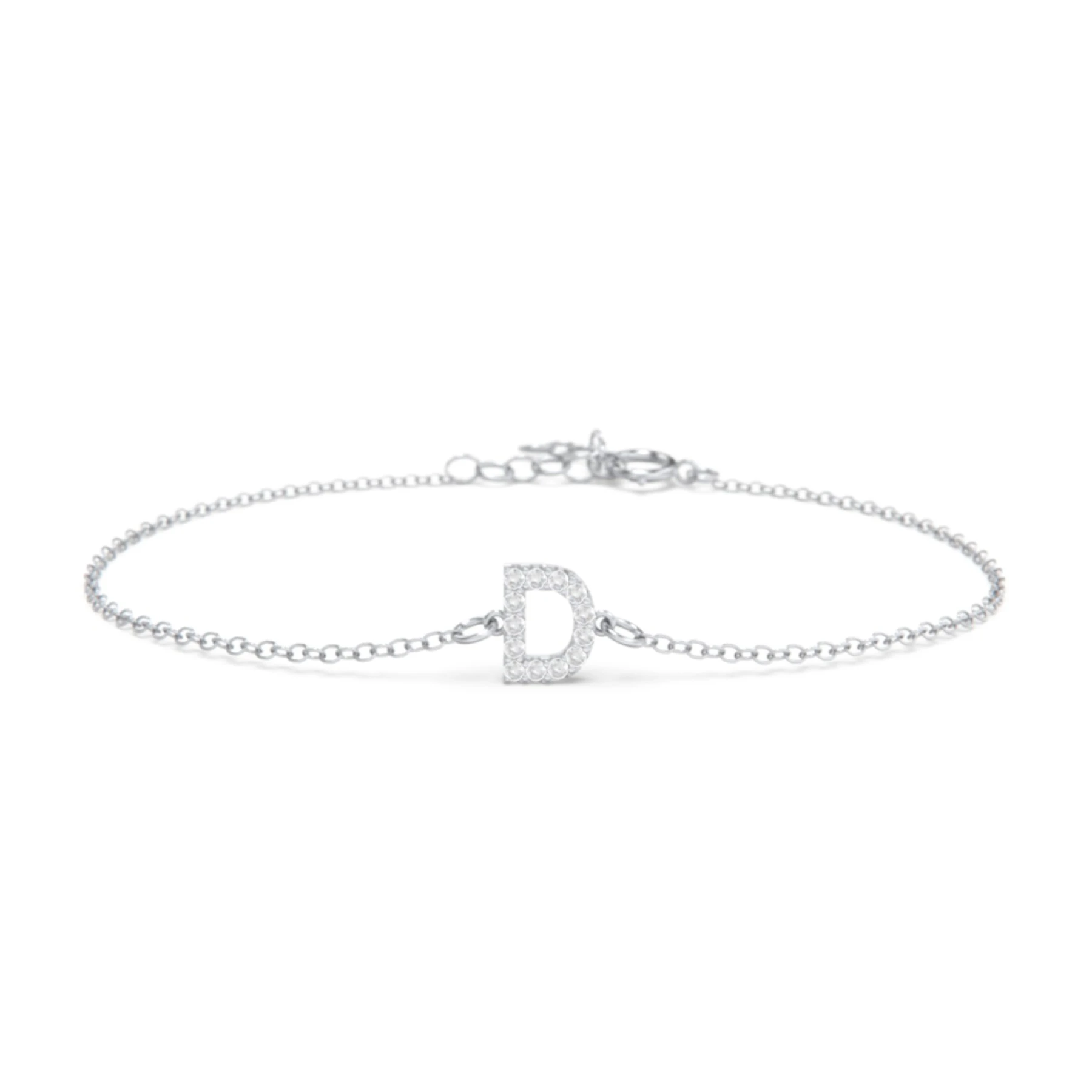 Pavé Initial Bracelet - D - view 1