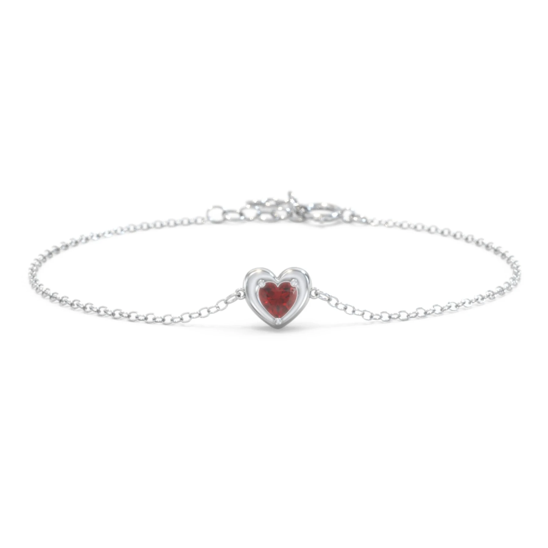Puffy Heart Birthstone Bracelet - view 1